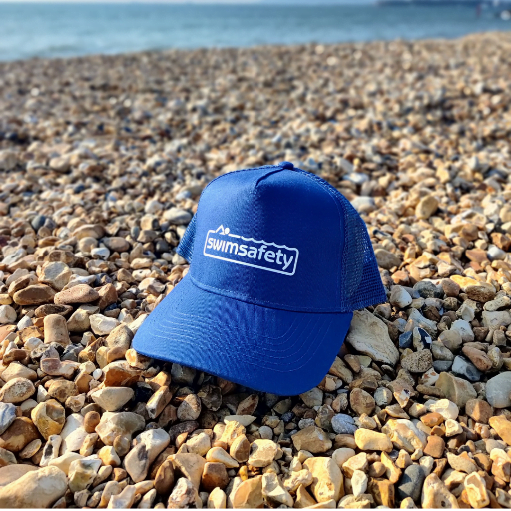 cap on the beach